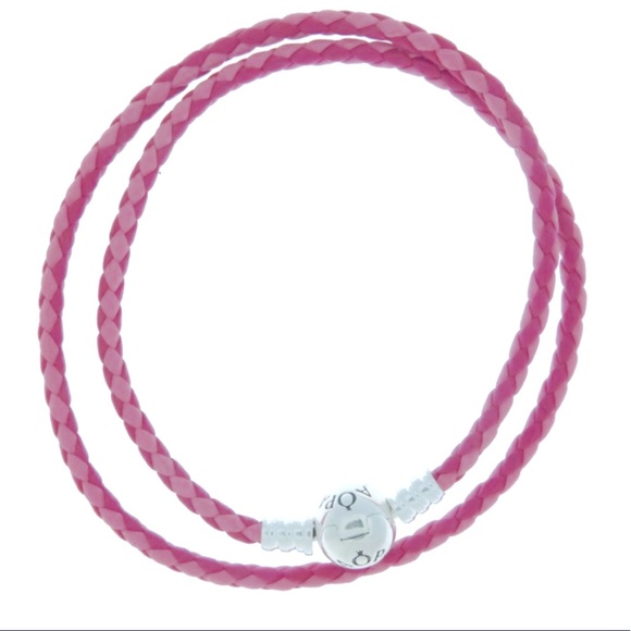 PANDORA Pink leather and Crystal pave ball charm set - Picture 5 of 10